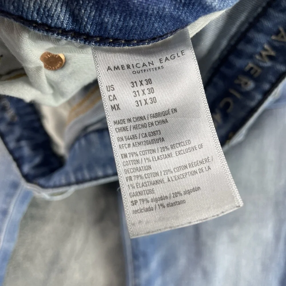 American Eagle Jeans‎ Mens 31x30 Blue Denim Original Bootcut Light Wash Stretch